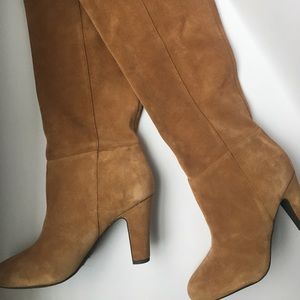 Tan suede tall boots
